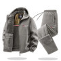 Fleece Tracksuit Set for Men Norway Style Heavy Warm Hoodie & Pants Two-Piece Set Plus Size Big Tall Winter Thermal Underwear