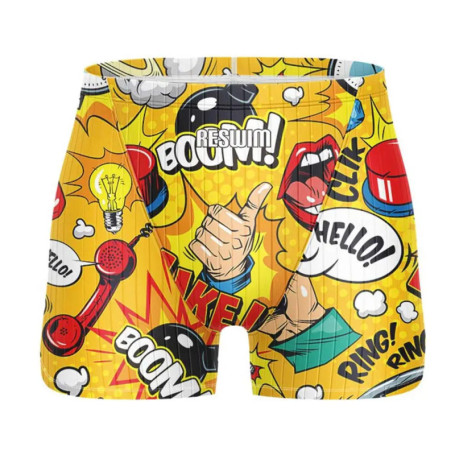 New Swimming Men's Swim Jammer Swimsuit Shorts Funny Athletic Training Trunks Jammer Swimwear Beach Tights Shorts Quick Dry Surf