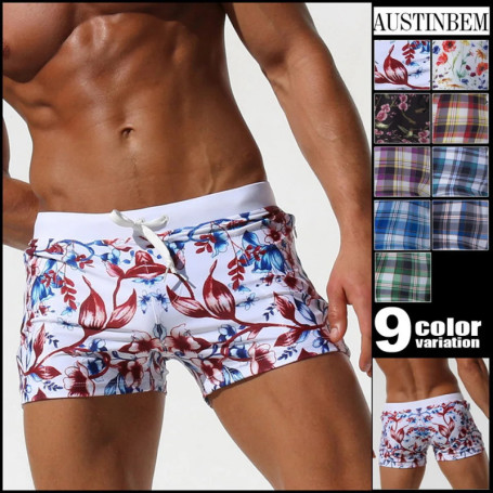 8 Colors Men Swimsuit Boxer Shorts Swimming Trunks Swimming Beachwear