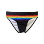 Sexy Rainbow Striped Swimwear Mens Swimming Briefs Push Up Swimsuit Men Swim Wear Summer Men's Bathing Suit Low Rise Beach Short