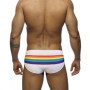 Sexy Rainbow Striped Swimwear Mens Swimming Briefs Push Up Swimsuit Men Swim Wear Summer Men's Bathing Suit Low Rise Beach Short