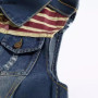 New Men's Cotton Jeans Sleeveless Jacket Dark Blue Denim Jeans Vest Men Cowboy Denim Vest Leisure Mens Jackets Tops Plus Size