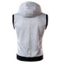 New Men's Hooded Sleeveless Vests Solid Color Slim Fit Casual Cardigan Outwear Male Vintage Waistcoat Streetwear Vest Hoodies