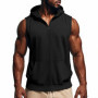 Summer Men's Hooded Zipper Tank Tops Casual Fitness Sports Vest Fashion Zipper Sleeveless Cardigan Tees Tops Male Jogging Vest