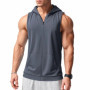 Summer Men's Hooded Zipper Tank Tops Casual Fitness Sports Vest Fashion Zipper Sleeveless Cardigan Tees Tops Male Jogging Vest