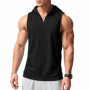 Summer Men's Hooded Zipper Tank Tops Casual Fitness Sports Vest Fashion Zipper Sleeveless Cardigan Tees Tops Male Jogging Vest