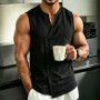 Daily Leisure Mens Loose Camisoles Summer Vintage Solid Color Sleeveless Tank Tops Outdoor Casual Men Irregular Button-up Vest