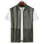 Men's Summer Jacket Mesh Stand Collar Vest Out Multi Pocket Breathable Cool Outdoor Work Fishing Men's Lightweight Vest Sports