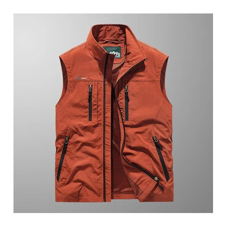DIMUSI Summer Mens Multi-pocket Vests Casual Man Breathable Mesh Vest Sleeveless Jackets Man Outwear Fishing Waistcoats Clothing