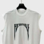 HKSH 2026 Spring Summer New Printed Vest Men Tide Dark Women Round Neck Loose Streetwear American Vintage Sleeveless Top HK3851
