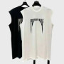 HKSH 2026 Spring Summer New Printed Vest Men Tide Dark Women Round Neck Loose Streetwear American Vintage Sleeveless Top HK3851