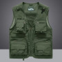 Men Mesh Vest Multi Pocket Quick Dry Sleeveless Jacket Reporter Loose Outdoor Casual Thin Fishing Vests Waistcoat Male