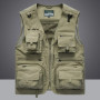 Men Mesh Vest Multi Pocket Quick Dry Sleeveless Jacket Reporter Loose Outdoor Casual Thin Fishing Vests Waistcoat Male