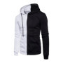 Plus Size mens Hoodie half white half black patchwork hoodies and sweatshirts Men Hip Hop hooded Tracksuits