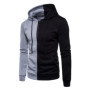 Plus Size mens Hoodie half white half black patchwork hoodies and sweatshirts Men Hip Hop hooded Tracksuits