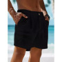 2026 Summer Cotton Linen Shorts for Men Solid Casual Button Pocket Beach Shorts Men's Comfortable Simple Vacation Leiture Pants