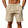 2024 New Men'S Cotton Linen Shorts Pants Male Summer Breathable Solid Color Linen Short Trousers Fitness Streetwear M-4xl