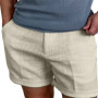 New Men's Cotton Linen Shorts Pants Male Summer Breathable Solid Color Linen Trousers Fitness Streetwear