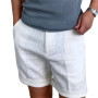 New Men's Cotton Linen Shorts Pants Male Summer Breathable Solid Color Linen Trousers Fitness Streetwear