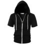 New 2026 Men's Casual Sweatshirts Short Sleeve Hoodies JacketS Solid Slim Zip Man SportS Tops Comfotable Outdoor Clothes for Men