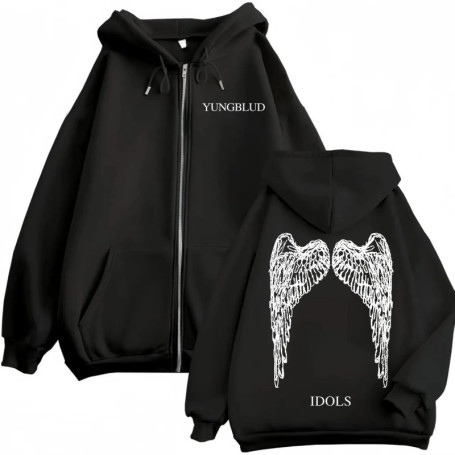 Yungblud 2025 New Album Idols Merch Zipper Hoodies Men Women Rock Hip Hop Zip Up Sweatshirts Fashion Casual Oversized Pullovers