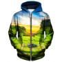 Colourful Graffiti 3D Graphic Zip Up Hoodies For Men Women Sweatshirts Casual Fashion Pullovers Hooded Designer Clothes Coat Top