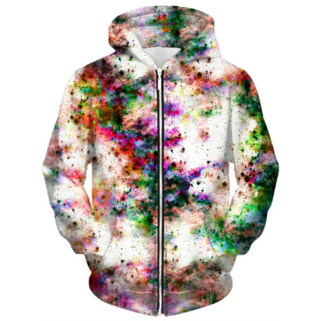 Colourful Graffiti 3D Graphic Zip Up Hoodies For Men Women Sweatshirts Casual Fashion Pullovers Hooded Designer Clothes Coat Top