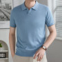 New 100 Lyocell Men'S T-Shirt Summer Thin Loose Casual Knit Collared Short-Sleeve Comfortable Breathable Polo Shirt