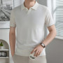New 100 Lyocell Men'S T-Shirt Summer Thin Loose Casual Knit Collared Short-Sleeve Comfortable Breathable Polo Shirt