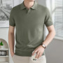 New 100 Lyocell Men'S T-Shirt Summer Thin Loose Casual Knit Collared Short-Sleeve Comfortable Breathable Polo Shirt