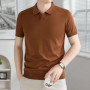 New 100 Lyocell Men'S T-Shirt Summer Thin Loose Casual Knit Collared Short-Sleeve Comfortable Breathable Polo Shirt