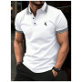 men's short-sleeved POLO shirt for summer men's polyester sports polo shirt comfortable 3D striped pattern print Men's clothing