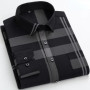 Men's Printed Shirt Long Sleeve Casual Elastic Soft No-iron Free Thin Easy Care Bausiness Silk Dress Shirts Luxury Clothing 6XL