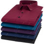 Men's Printed Shirt Long Sleeve Casual Elastic Soft No-iron Free Thin Easy Care Bausiness Silk Dress Shirts Luxury Clothing 6XL
