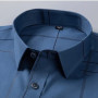 Men's Printed Shirt Long Sleeve Casual Elastic Soft No-iron Free Thin Easy Care Bausiness Silk Dress Shirts Luxury Clothing 6XL