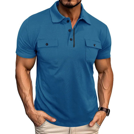 Men's Polo Shirts Lapel Short Sleeve Outdoor POLO Shirt Summer Mens Henry Half-sleeved T-shirt