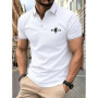 Men's Fitness Casual Sports T-shirt Gym Running Sports Elastic Short-sleeved Polo Shirt Lapel Top Men's Slim Fit T-shirt