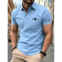 Men's Fitness Casual Sports T-shirt Gym Running Sports Elastic Short-sleeved Polo Shirt Lapel Top Men's Slim Fit T-shirt