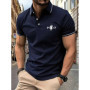 Men's Fitness Casual Sports T-shirt Gym Running Sports Elastic Short-sleeved Polo Shirt Lapel Top Men's Slim Fit T-shirt