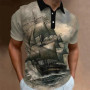 Vintage Man Polo Shirts 3D Sailing Print Summer Short-Sleeve Clothing Men Casual Streetwear Fashion Loose Men' Daily Wear New