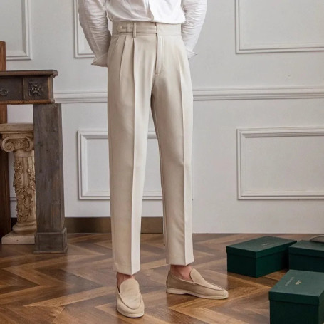 Man Suits Pants Fluid Khaki Draped Trousers for Men Baggy Suit Korean Style Clothes Reviews Many Slacks High Quality