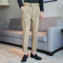 Men's Naples Trousers, Daily Casual Drape Sense High Waist Straight Tube Leisure Pants.Retro Green Formal Suit Pants.29-36