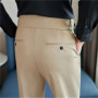 Men's Naples Trousers, Daily Casual Drape Sense High Waist Straight Tube Leisure Pants.Retro Green Formal Suit Pants.29-36