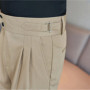 Men's Naples Trousers, Daily Casual Drape Sense High Waist Straight Tube Leisure Pants.Retro Green Formal Suit Pants.29-36