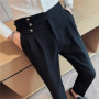 Man Suits Pants Social Tailoring Straight Fluid Summer 2025 Formal Slacks Luxury Korean Style Clothes Up Suit Trousers for Men
