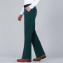 2024 Men Spring Summer Fashion Solid Color Casual Pants Men's Business Formal Suit Pants Male Long Thin Flared Trousers K412