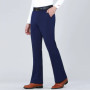 2024 Men Spring Summer Fashion Solid Color Casual Pants Men's Business Formal Suit Pants Male Long Thin Flared Trousers K412