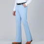 2024 Men Spring Summer Fashion Solid Color Casual Pants Men's Business Formal Suit Pants Male Long Thin Flared Trousers K412