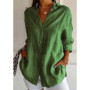Shirt Women's Lapel Long Sleeve Solid Color Casual Single Breasted New Fashion Casual Restro Shirt Tops Blouses for Female