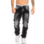New Men's Stretch Skinny Jeans Fashion Classic Blue Black Grey Premium Loose Straight Pants Business Casual Brand Men Trousers